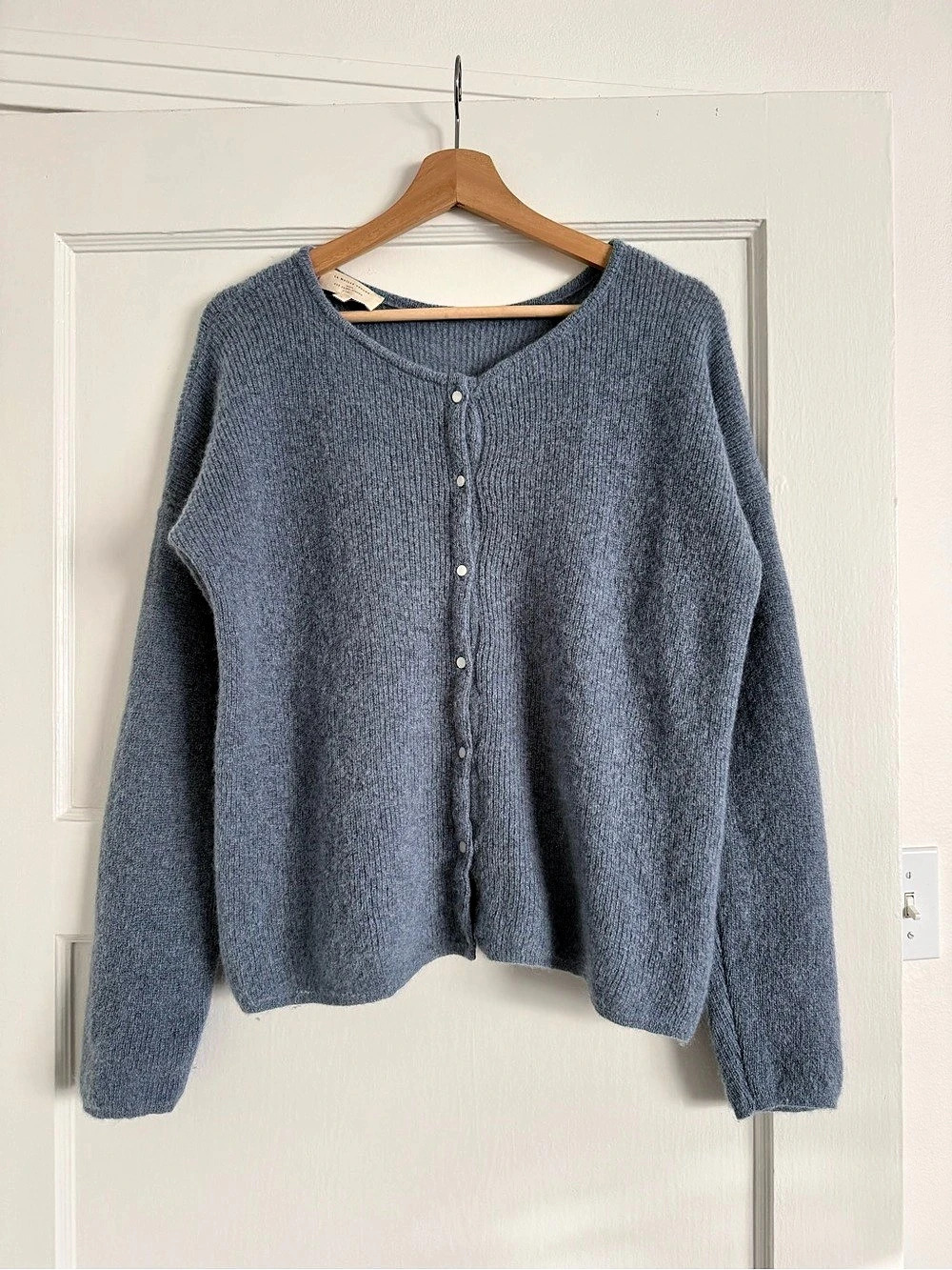 SÉZANE Gaspard Cardigan Blue Alpaca Wool Size Large